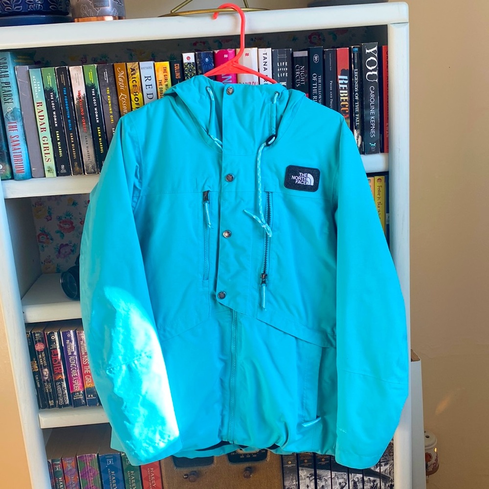 Bright blue snowboarding/ski coat